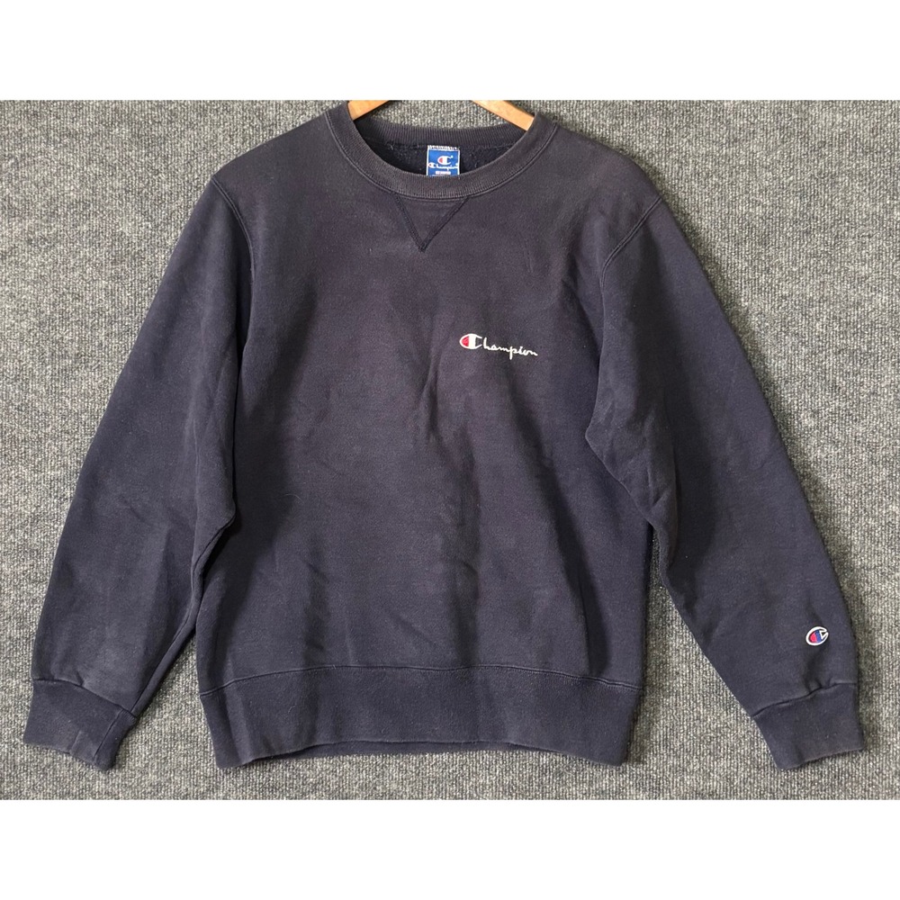 Vintage Champion Crewneck Sweatshirt Faded Navy Blue Made in USA Medium‎